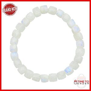 7-8mm Lapis Cube Bead Stretch Bracelet Bohemian Healing Crystal Jewelry